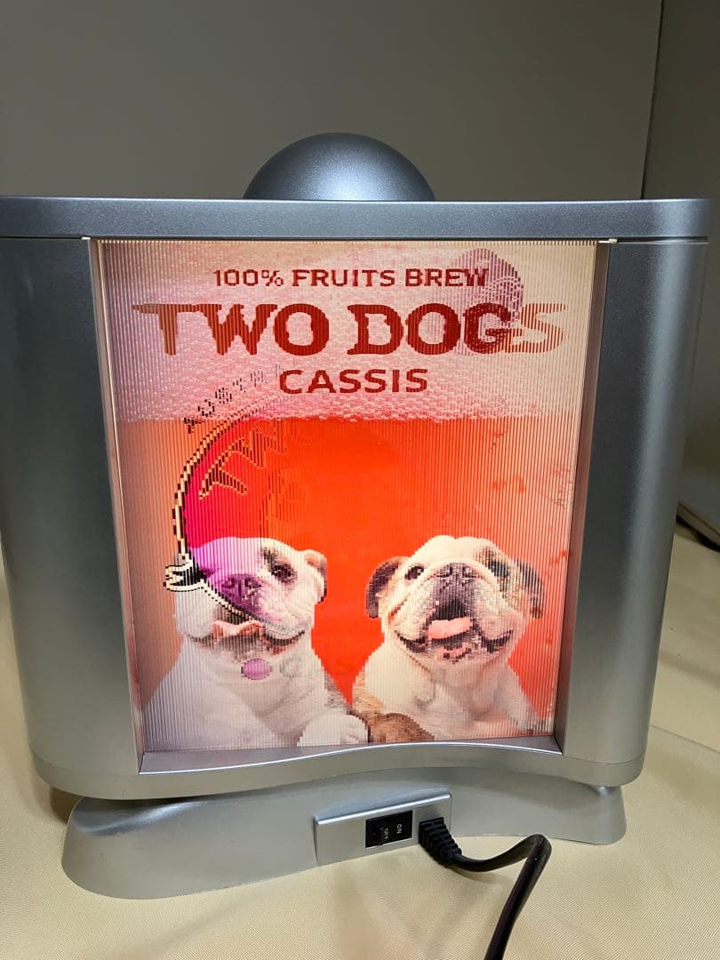 レアTWO DOGS 回転ネオンサイン ディスプレイ看板照明 レンチキュラー