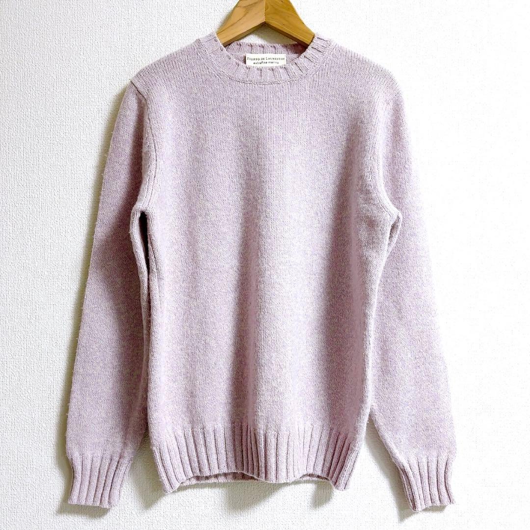 FILIPPO DE LAURENTIIS✨ラベンダー クルーネック ニット - トップス