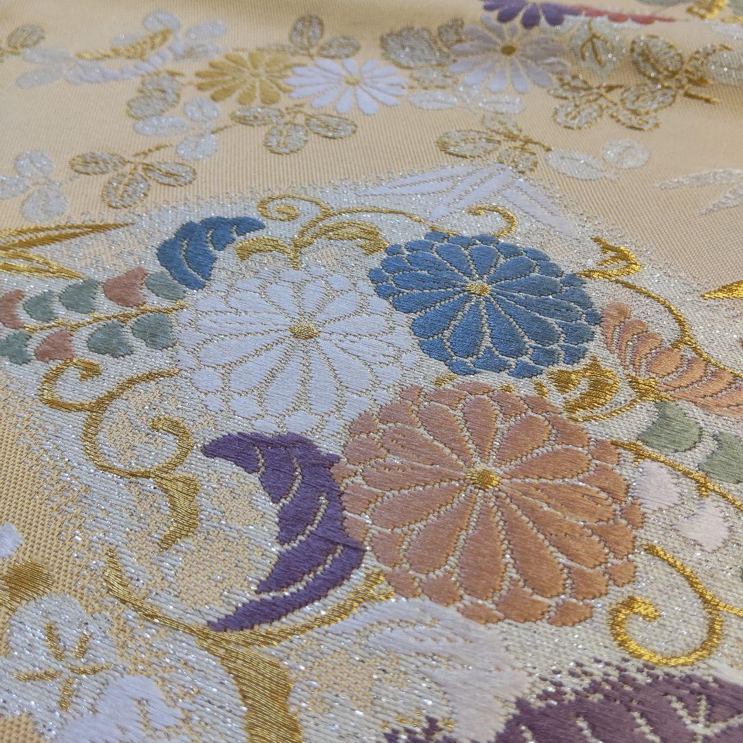 袋帯】幸せを結ぶ帯＊鳳凰と宝尽くしが織りなす西陣の華やぎ 生成り色