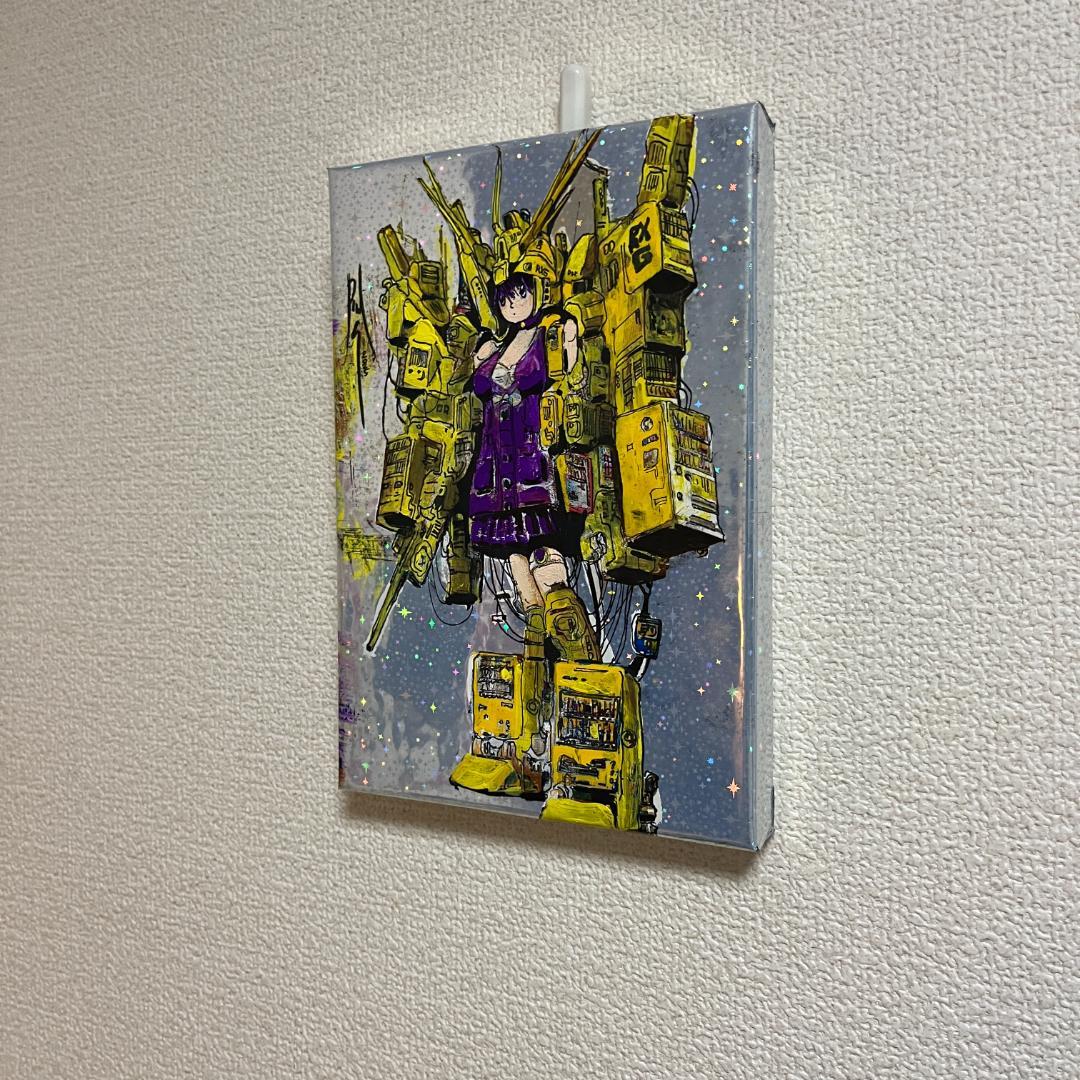 アニメスタイルのガンダム女子高生アートキャンバス