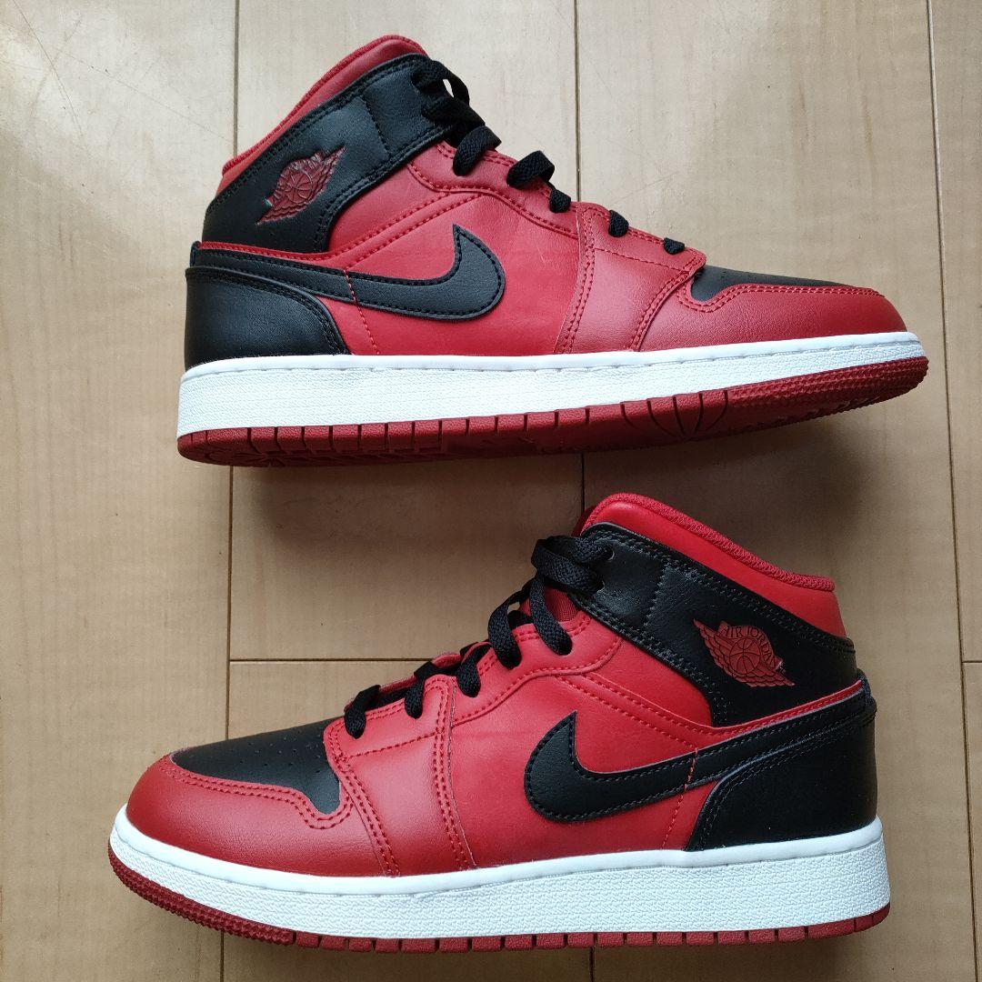 Nike Air Jordan 1 Mid レッド/ブラック　24.5cm