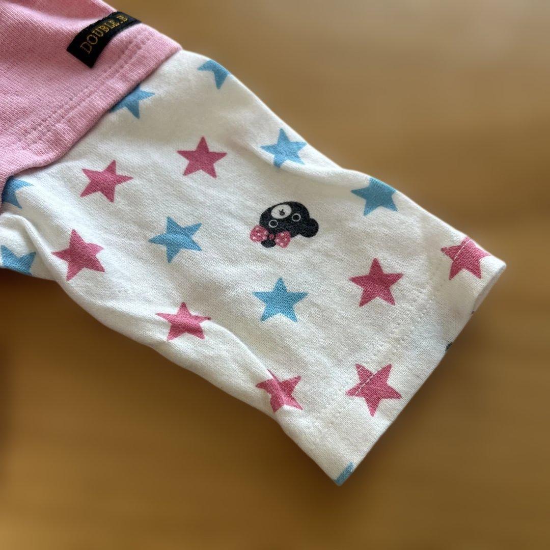 DOUBLE.B ロンパース 70㎝ ピンク/デニム 重ね着風 ミキハウス - メルカリ