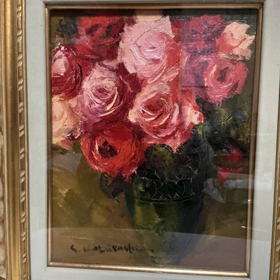 ねむさん専用　【真作】　（WISH） 小林慎太郎　『薔薇』　F６号　一期会会員