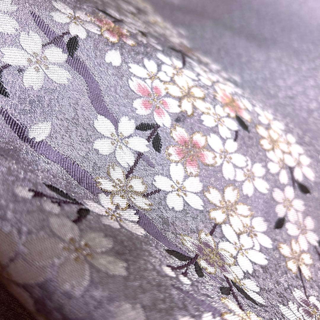 正絹　袋帯《流れ　花々》