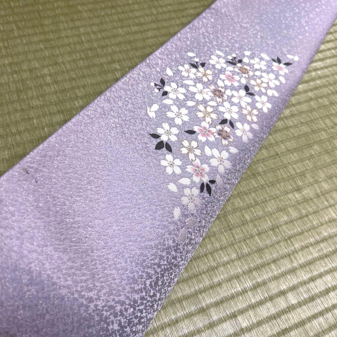 正絹　袋帯《流れ　花々》