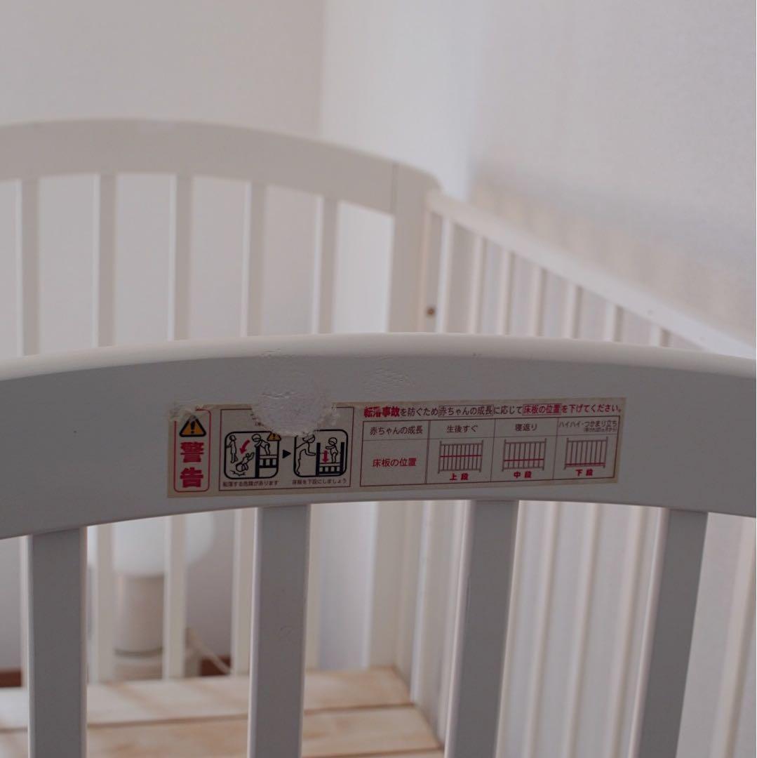 大人気 説明書付き《KATOJI》ハイポジションベビーベッド アーチ ホワイト