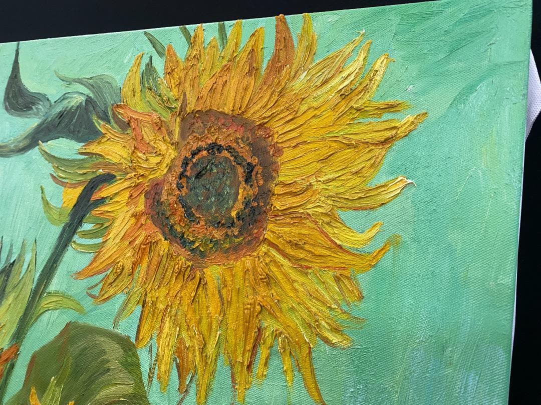 フィンセント・ファン・ゴッホ『ひまわり』複製画 手描き 摸写⑤ F25