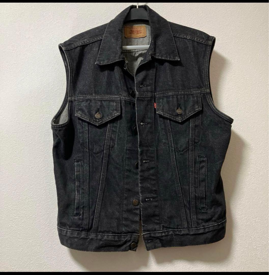リーバイス 先染めブラックデニム ベスト アメリカ製 USA製 - メルカリ