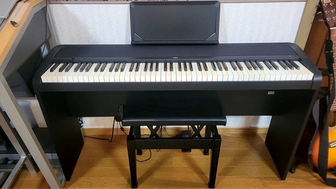 【美品】KORG 電子ピアノ B1 BK 88鍵 ブラック　椅子なし KORG 電子ピアノ B1 BK 88鍵 ブラック ダンパーペダル、譜面台付属