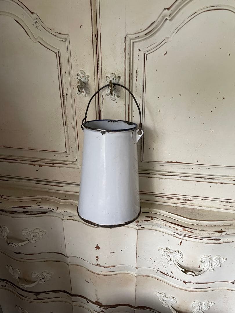 青ぶー様専用です アンティーク ホーロー ミルク ポット キャリー 缶