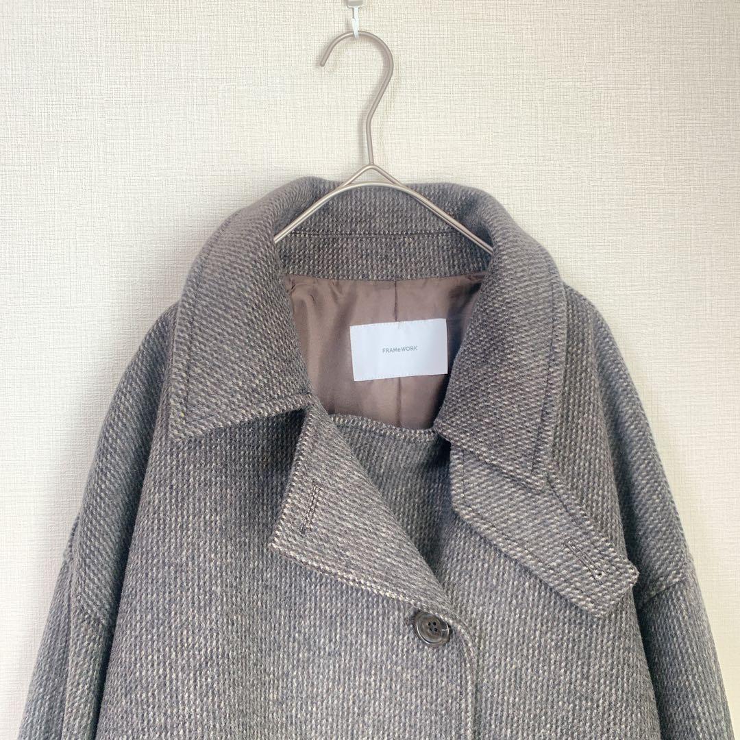 framework】23AW ピンチェックバルカラーショートコート - メルカリ