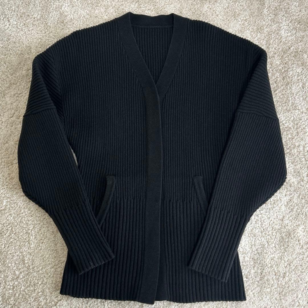 美品】アダムエロペ 24AW 洗える フォルムリブカーディガン