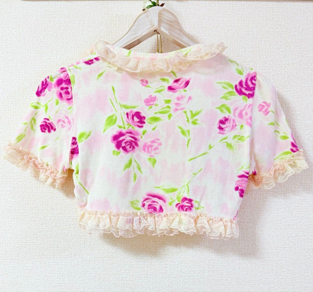 ジーザスディアマンテ ぼかし薔薇柄ボレロ フリルカーディガン 姫系