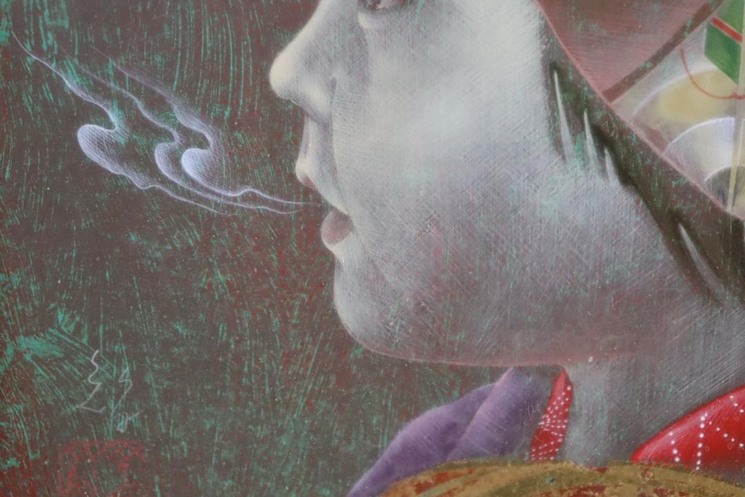 真作保証 智内兄助 「春の気」 アクリル3号 共シール 入手困難作家