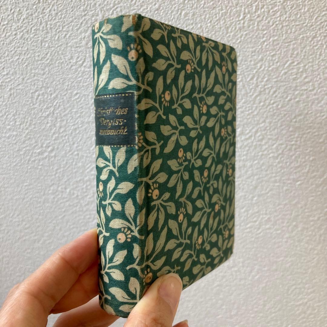 L-865 洋書ドイツアンティーク古書 布張り装丁の美しいメモリアル