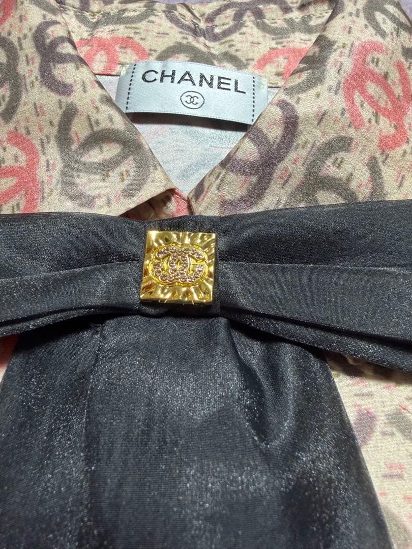 CHANEL ロゴパターン 長袖シャツ