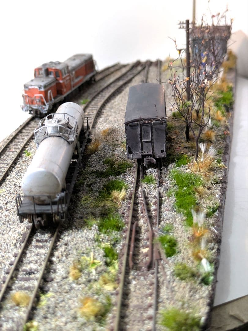 か*さ様 Nゲージ・ジオラマ展示台【昭和の秋、貨車留置線】※