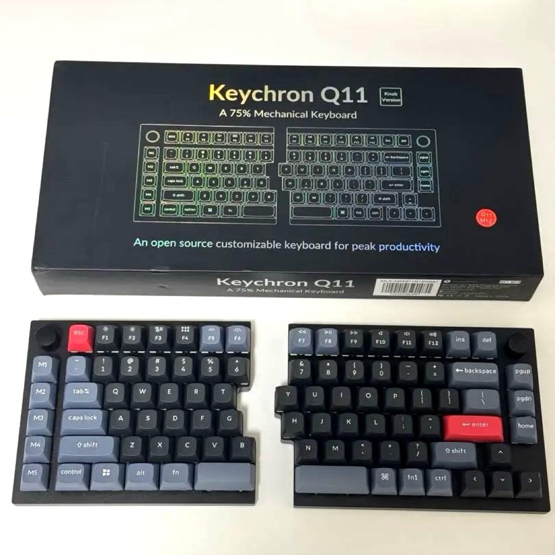 Keychron Q11 75%メカニカルキーボード Amazon.com: Keychron Q11 QMK/VIA TKL Split Keyboard Ergonomic, 91