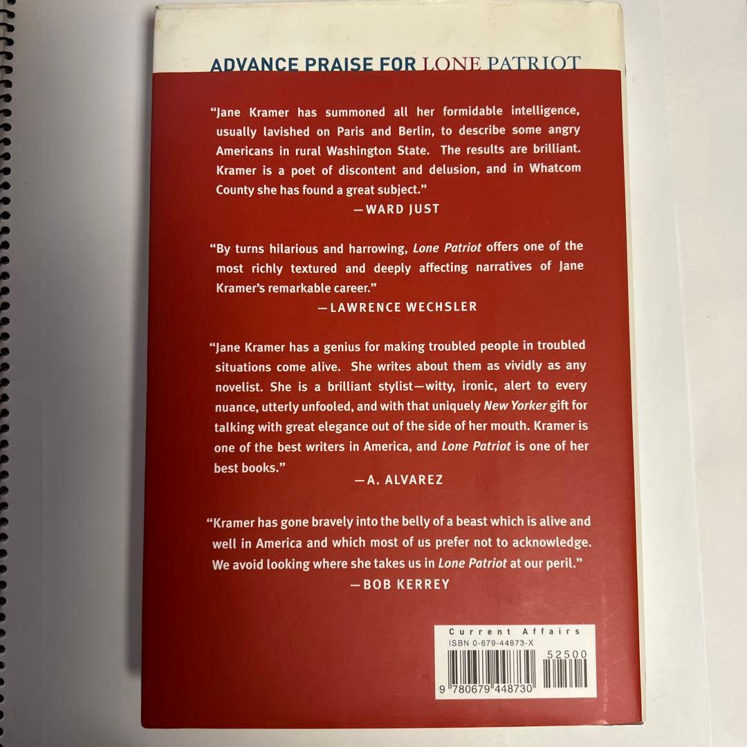 『 Lone Patriot 』Jane Kramer 著