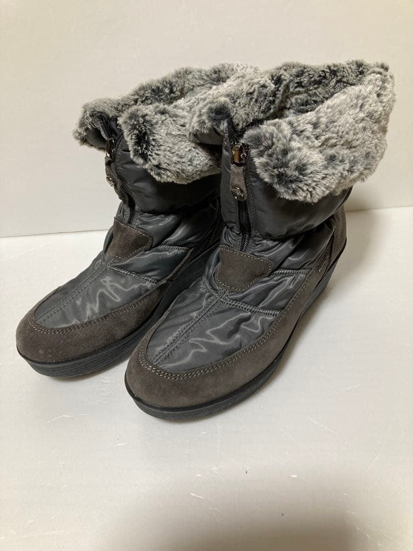 IMAC ファー付きミドルブーツ（グレー)