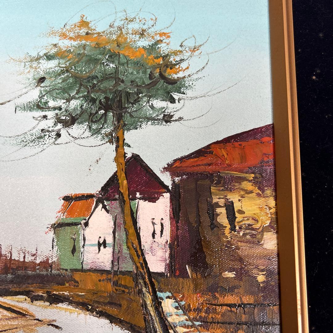 風景画 油彩画 金色フレーム - メルカリ