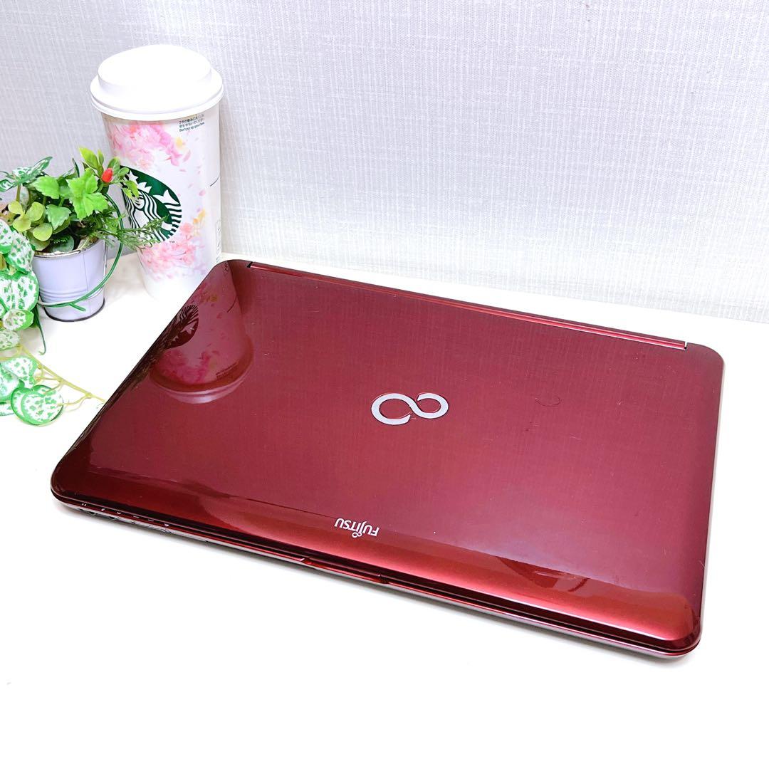 快適i7、ピカピカワインレッド、高速SSD、バッテリーOK、イラレ