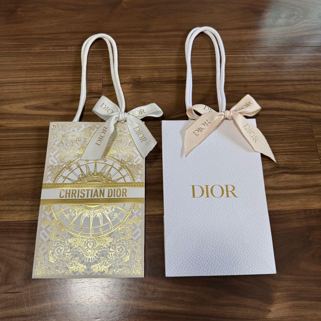 Dior ディオール【紙袋2点セット】リボン付きクリスマス限定ショッパー