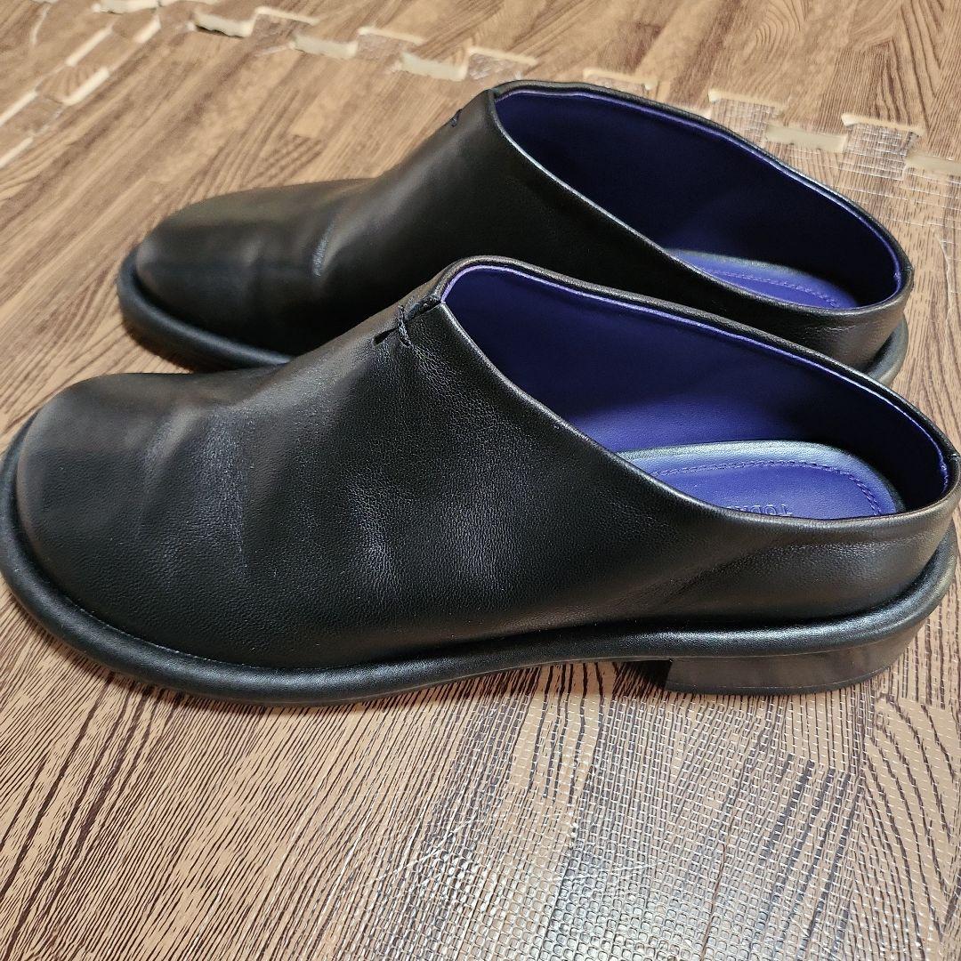 新品未使用 TODAYFUL スライドレザーシューズ スリッポン 黒×ブルー38