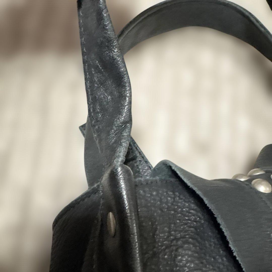 TRES シボ革 2way ショルダーバッグ スタッズ ブラック 黒 y2k - メルカリ