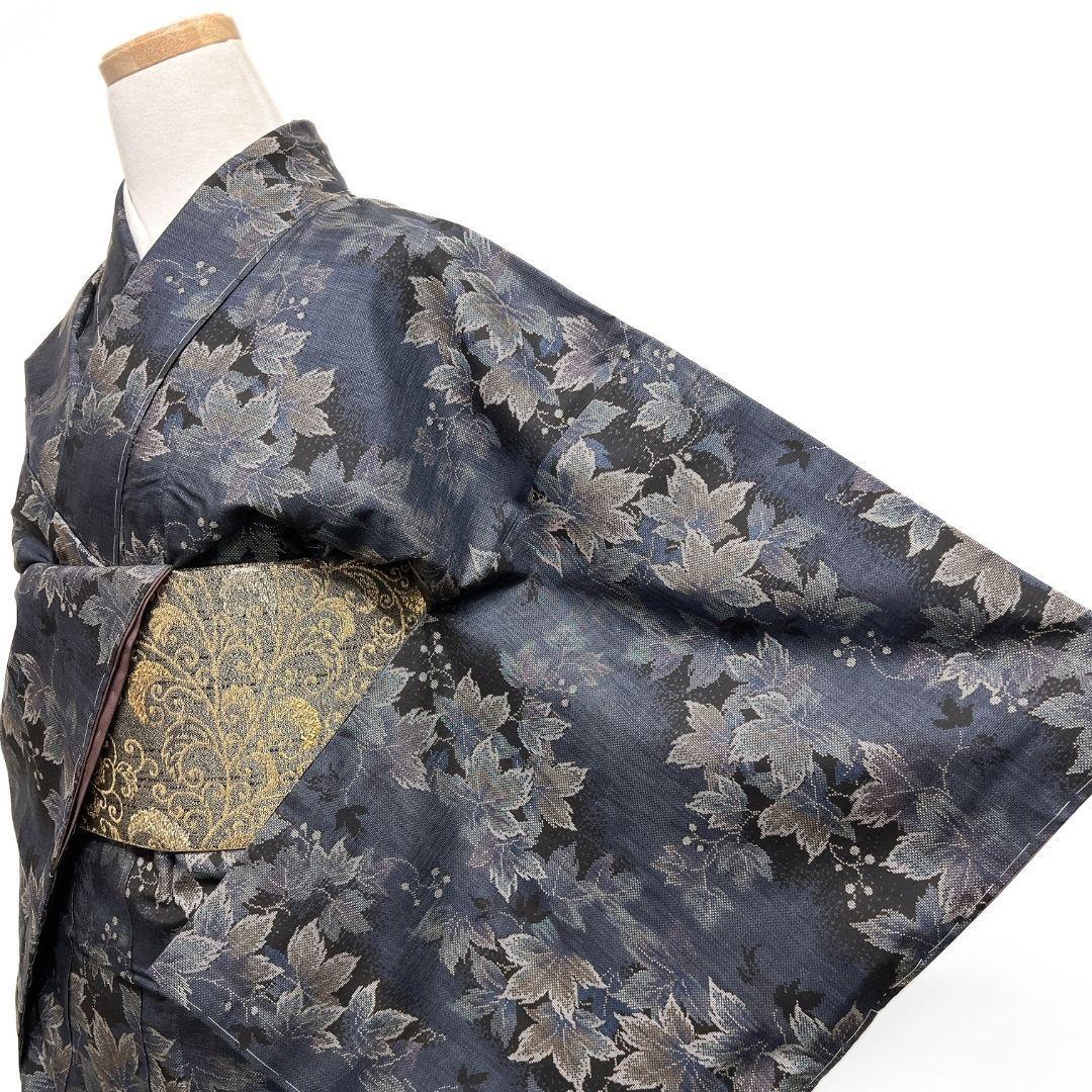 未着用 大島紬 小紋 身丈156 裄63 楓 木の実 正絹 着物 023b p - メルカリ