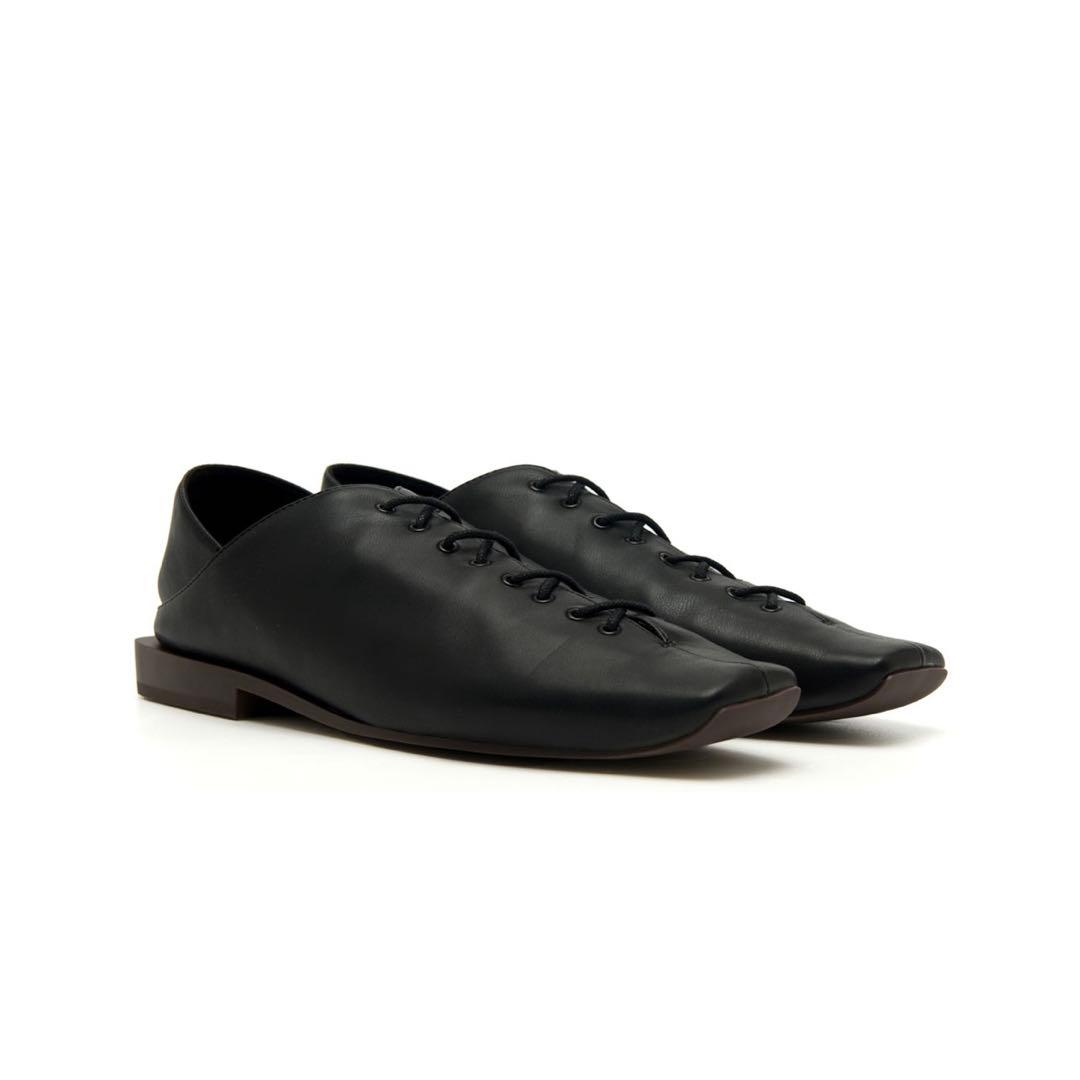 studio doe】スクエアトゥストラップクラウド スリッポン シューズ