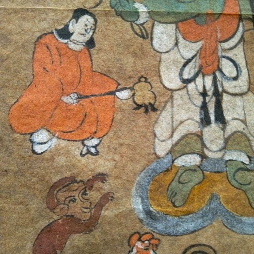 本物大津絵、青面金剛(不動明王） - メルカリ