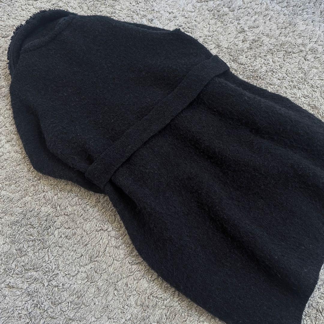 異素材mix／コットンボア× 縮絨ウールニット】45rpm／ベルテッドコート