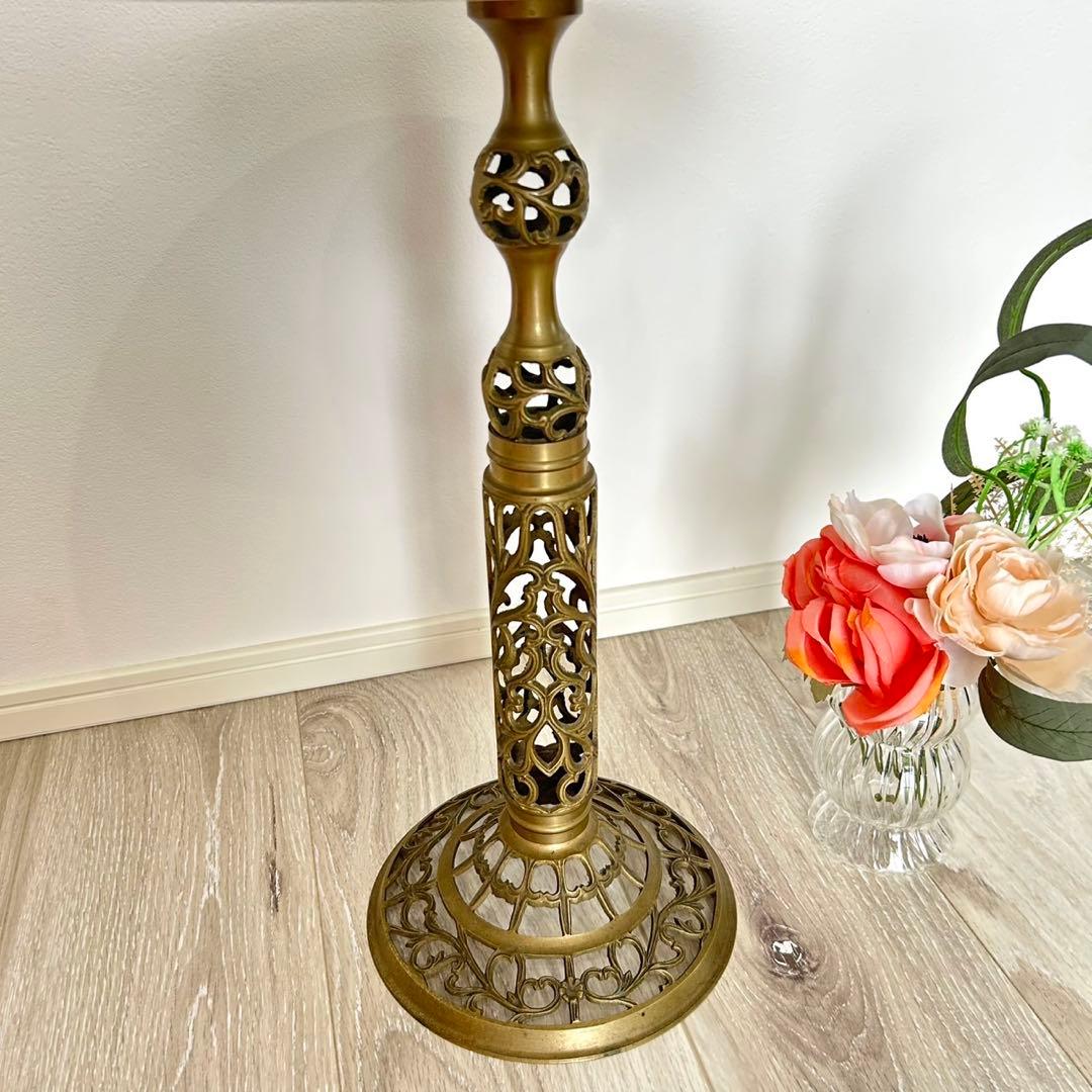 アンティーク 真鍮製 ヴィンテージ 大理石 サイドテーブル 花台