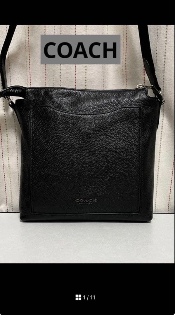 mmm様 コーチ メンズバッグ COACH メンズ ペブルレザー ブラック