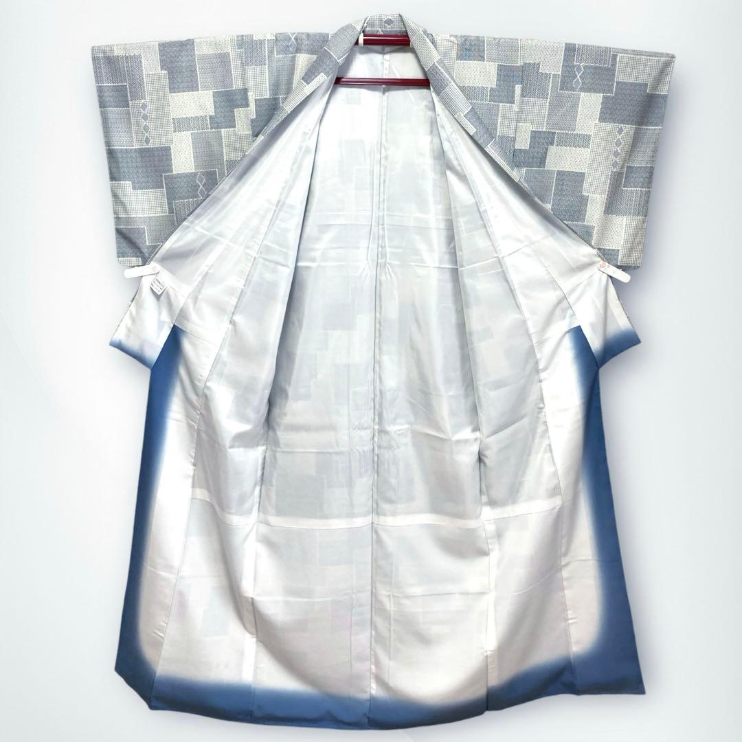 未使用美品✨】東レシルック さんび 洗える着物 小紋 胡粉色 白系 紬調