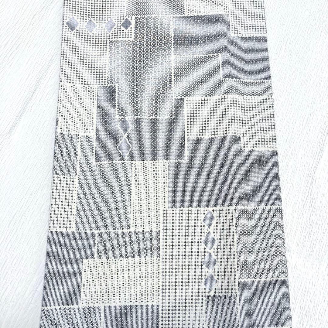 未使用美品✨】東レシルック さんび 洗える着物 小紋 胡粉色 白系 紬調