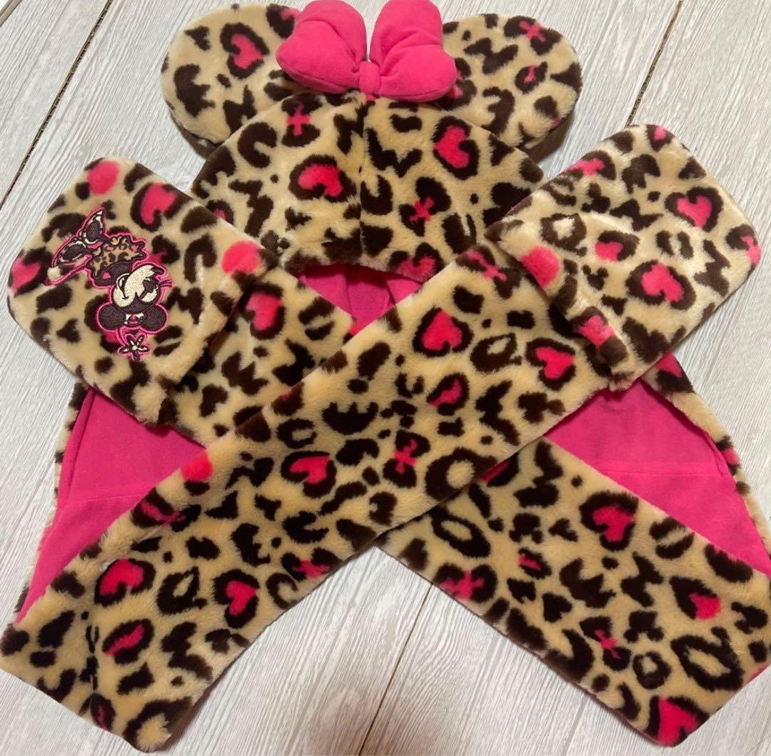 ミニー ヒョウ柄 マフラー 新品未使用 ディズニー ミニーちゃん ヒョウ柄 マフラー バースデイ