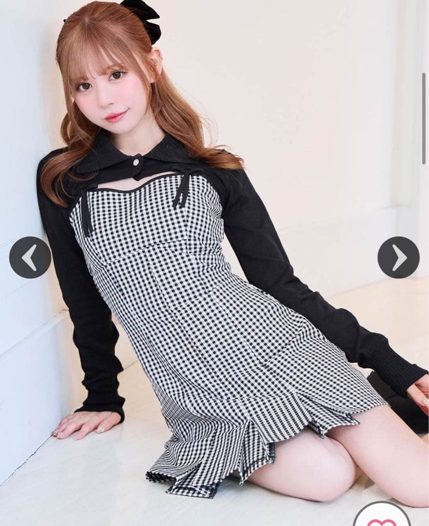 ギンガムチェックワンピースセット♡XS♡新品未使用♡ミシェルマカロン