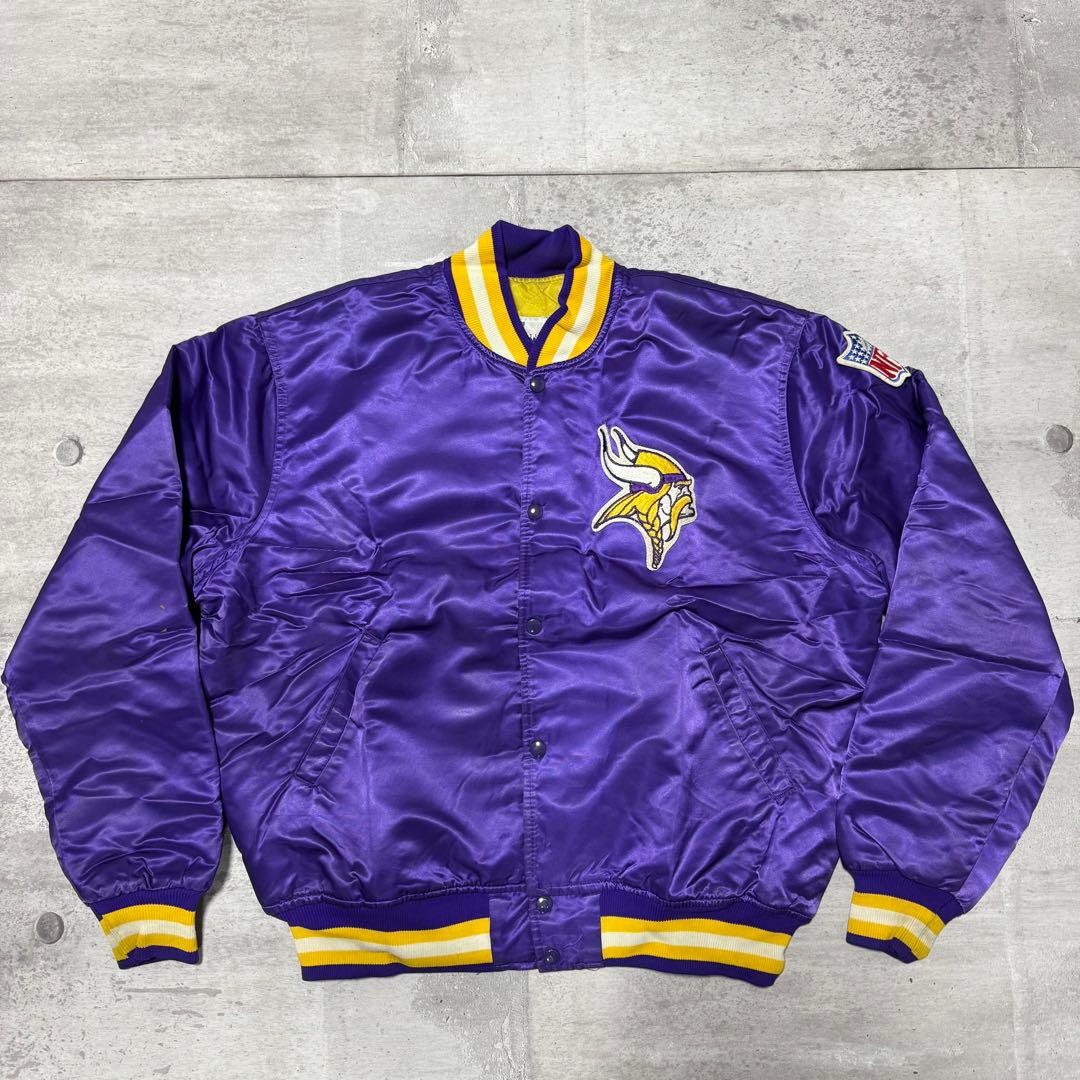 90s USA製 STARTER ナイロンスタジャン パープル VIKINGS - メルカリ