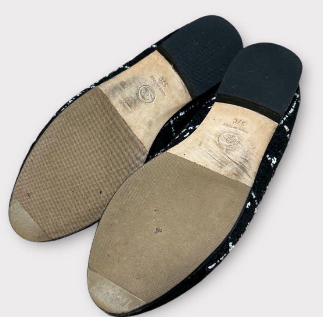 【CHANEL】☆美品☆23.5cm☆ブラック☆人気定番☆ツィードパンプス