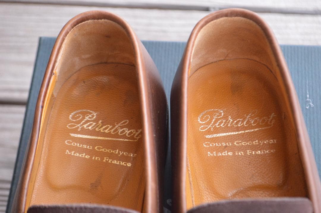 美品 PARABOOT DAX UK5 ダークブラウン ローファー - メルカリ