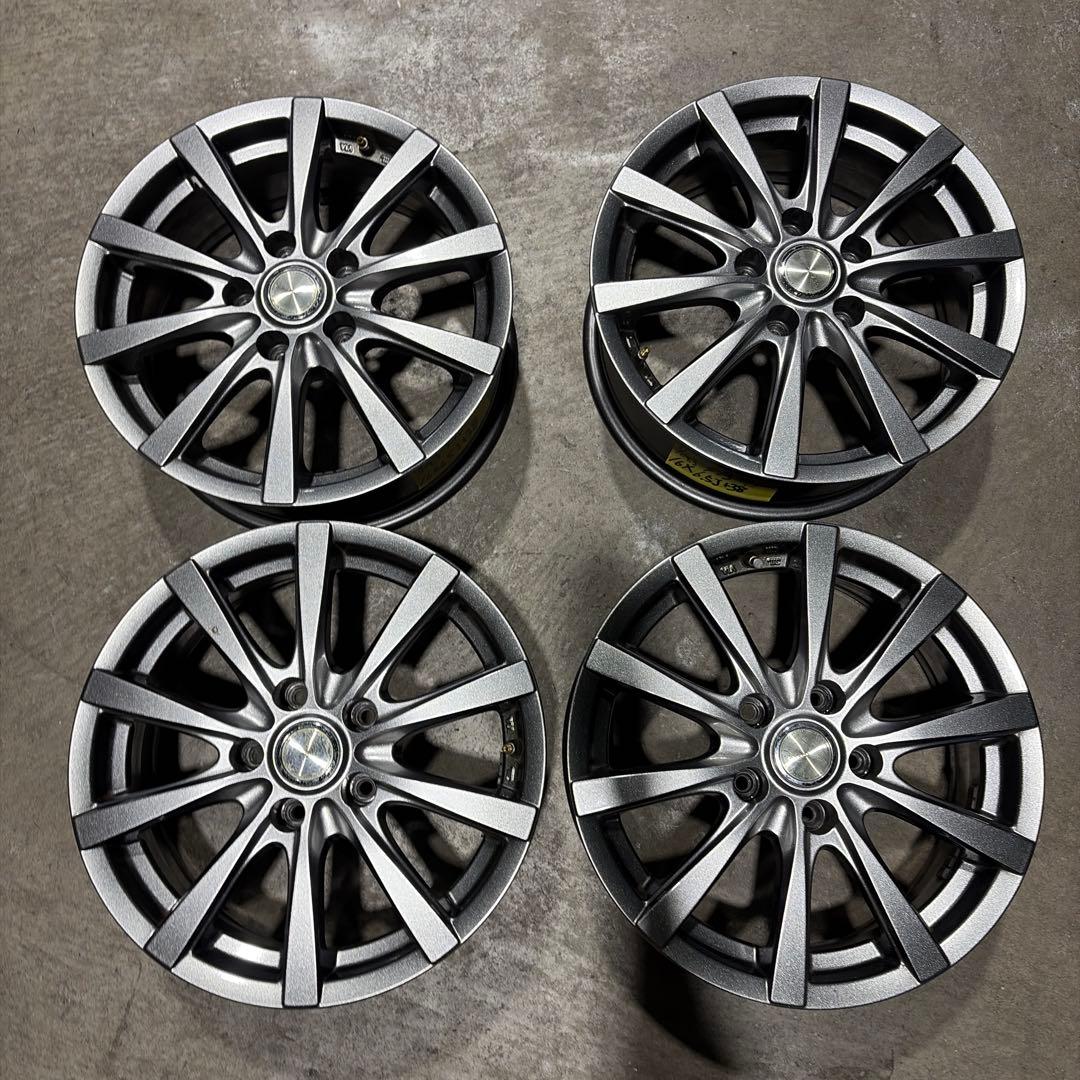 中古　16インチホイール GRASS ZX 中古ホイール 4本 6.5J 16インチ PCD100 5穴 +48 ハブ67