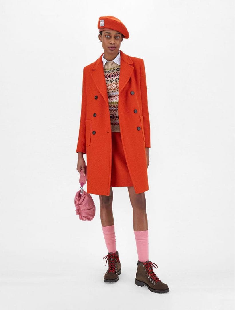 極美品✨】ウィークエンド ハリスツイード ダブルブレストミディコート