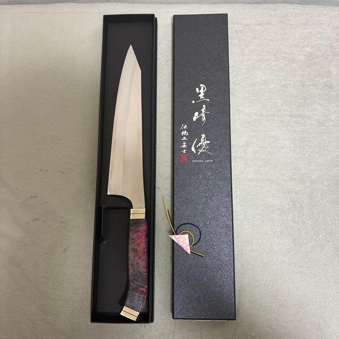 f*e様 黒崎優 新月光 牛刀210 VGXEOS JIKKO nishiki柄 - メルカリ