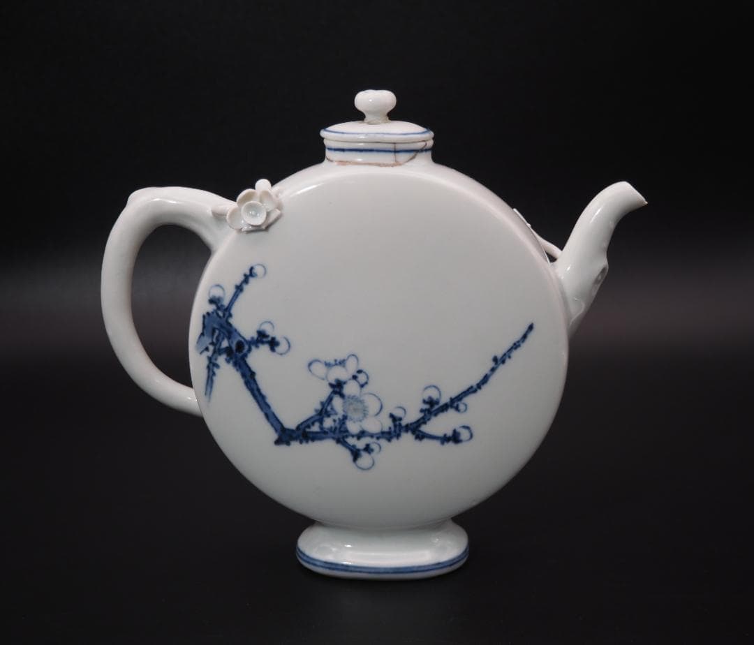 初代真葛香山 宮川香山 白磁青華梅花図水注 釉下彩/共箱 - メルカリ