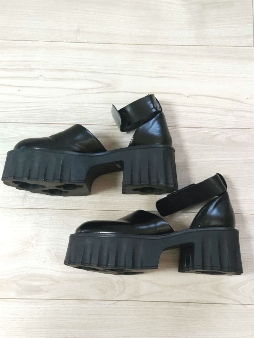 ENFOLD レザ アンクルストラップ厚底サンダル エンフォルド ブ ツ