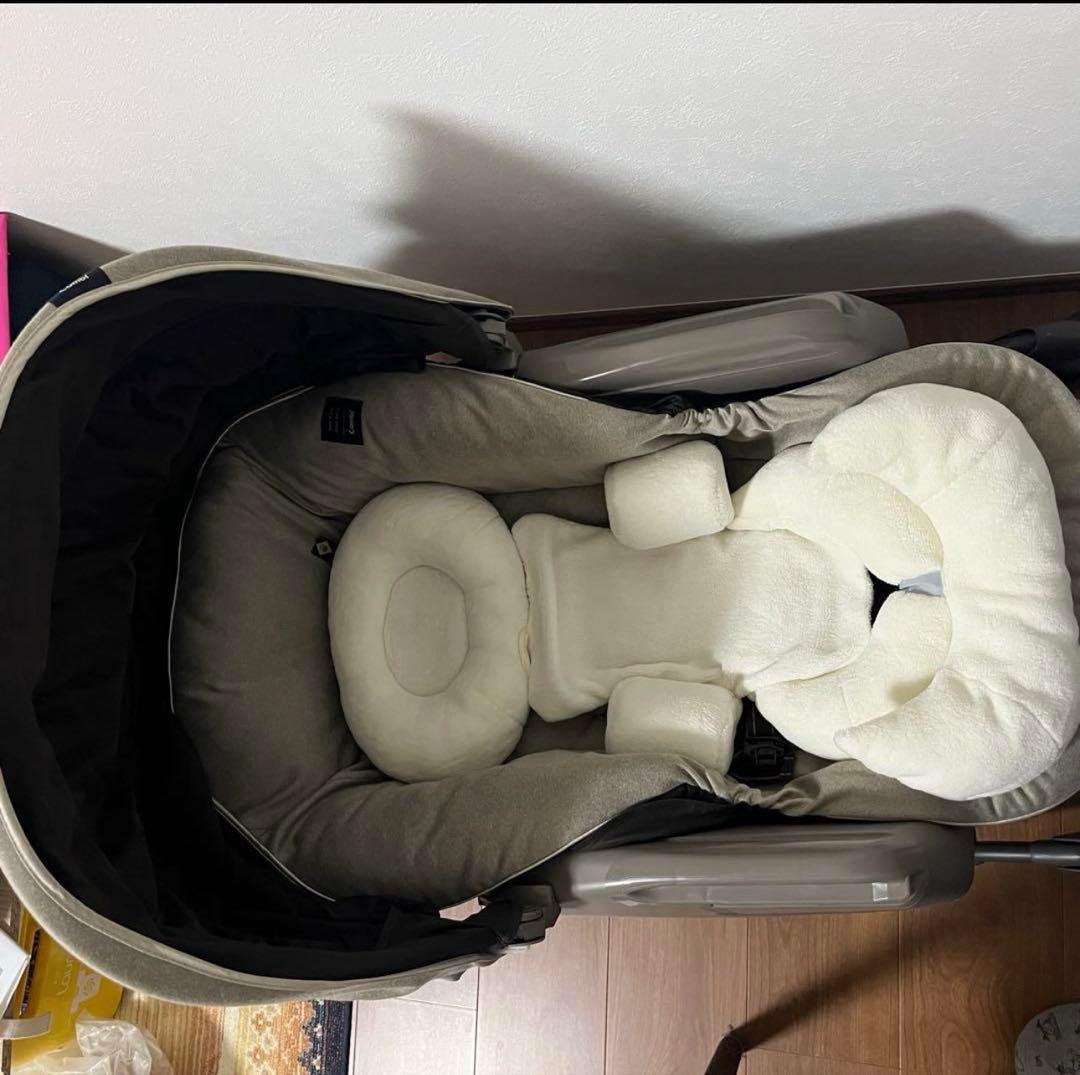 ネムリラ　オートスイング　ベージュグレー ベビーラック美品 ネムリラ ベビーラック ハイローベッド ハイローラック ハイローチェア