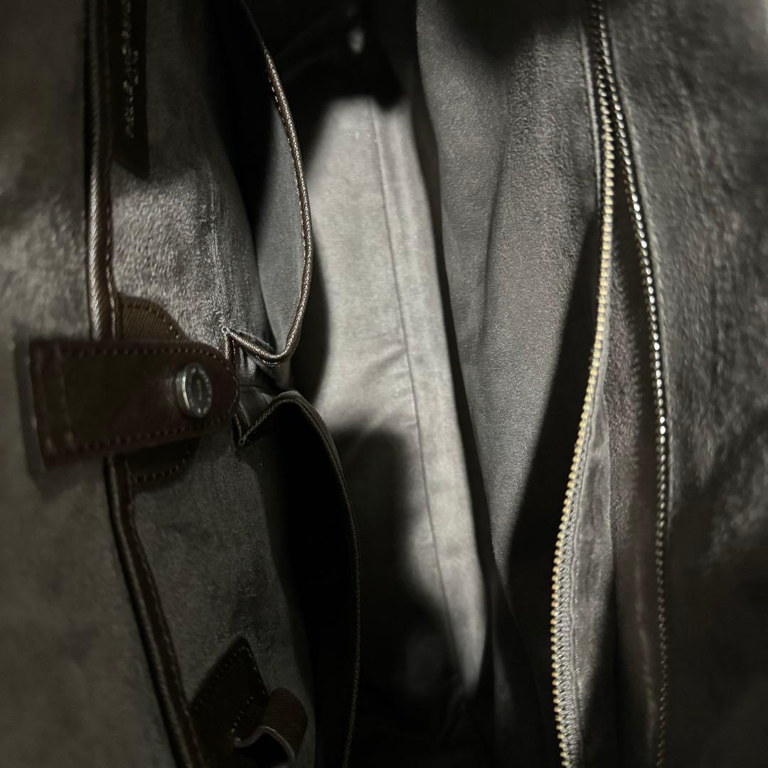 ブラウンレザー ビジネスバッグ ペッレモルビダ アニアリ - メルカリ