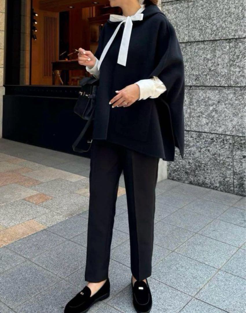 ohga リバーポンチョブラック